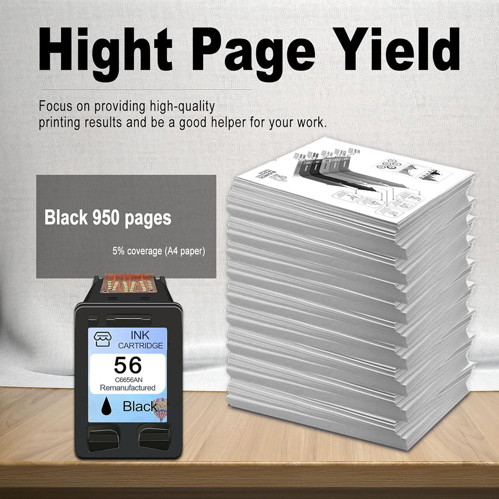 Remanufactured 56 Black Ink Cartridge 2-Pack D986