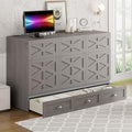 Full Size Solid Pine Murphy Bed with USB and Storage Drawer F663