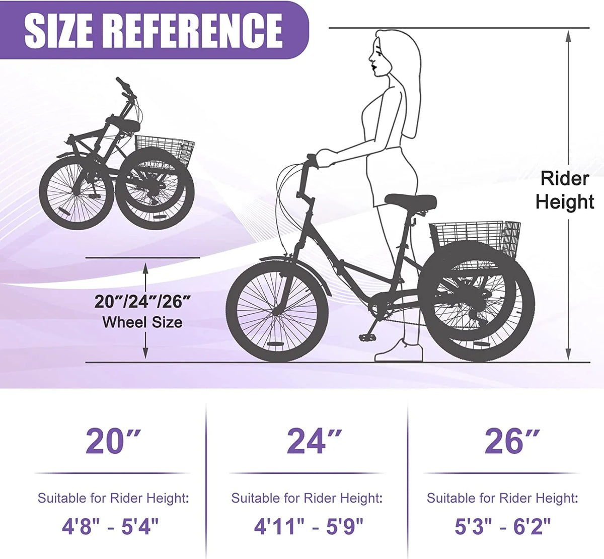 7 Speed Adult Tricycle with Cargo Basket Q1094