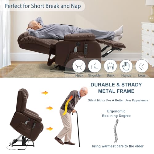 Large Power Lift Recliner Chair with Heat and Massage L912936