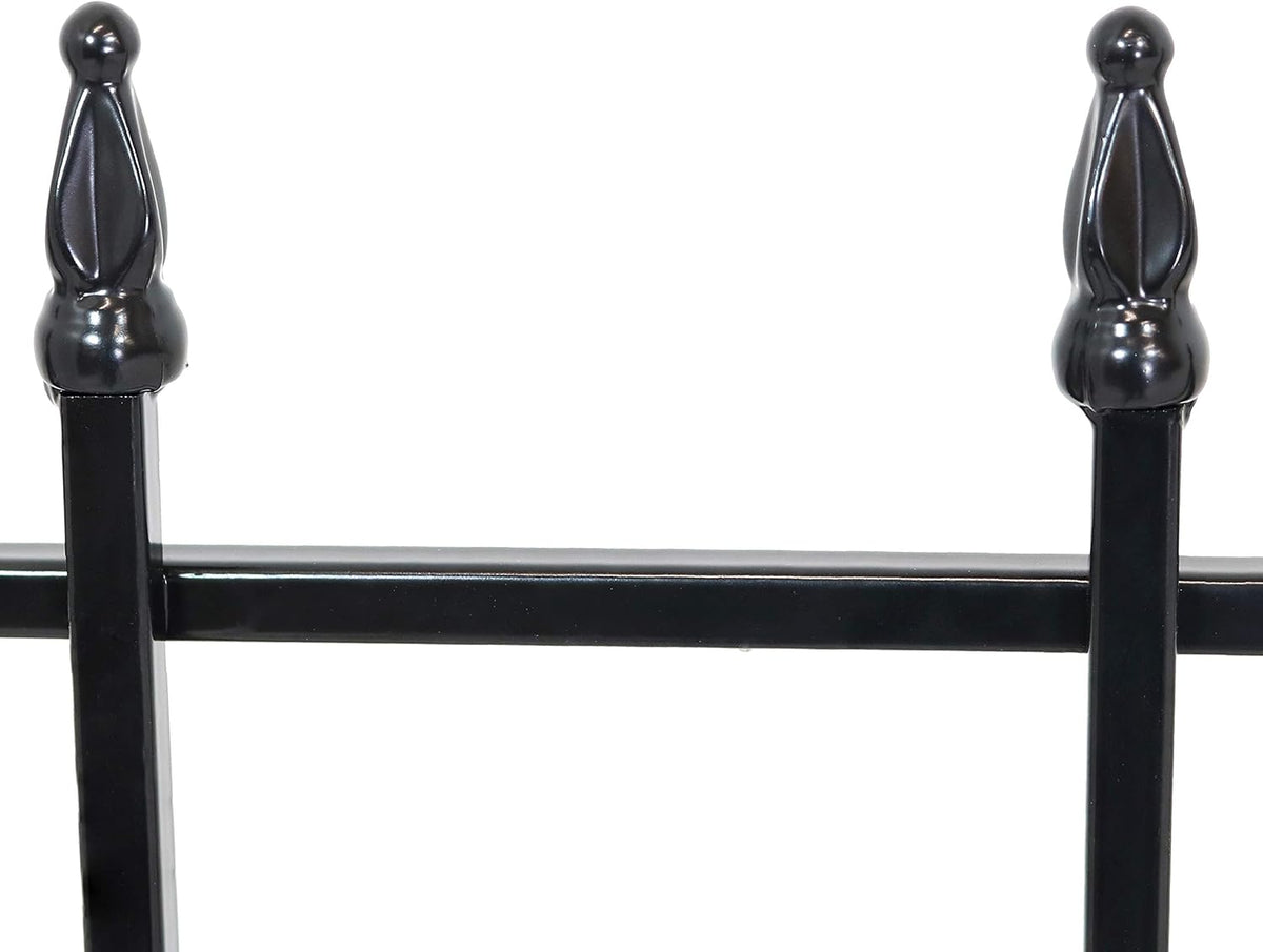 5-Piece Black Steel Garden Fence Panel Set K744