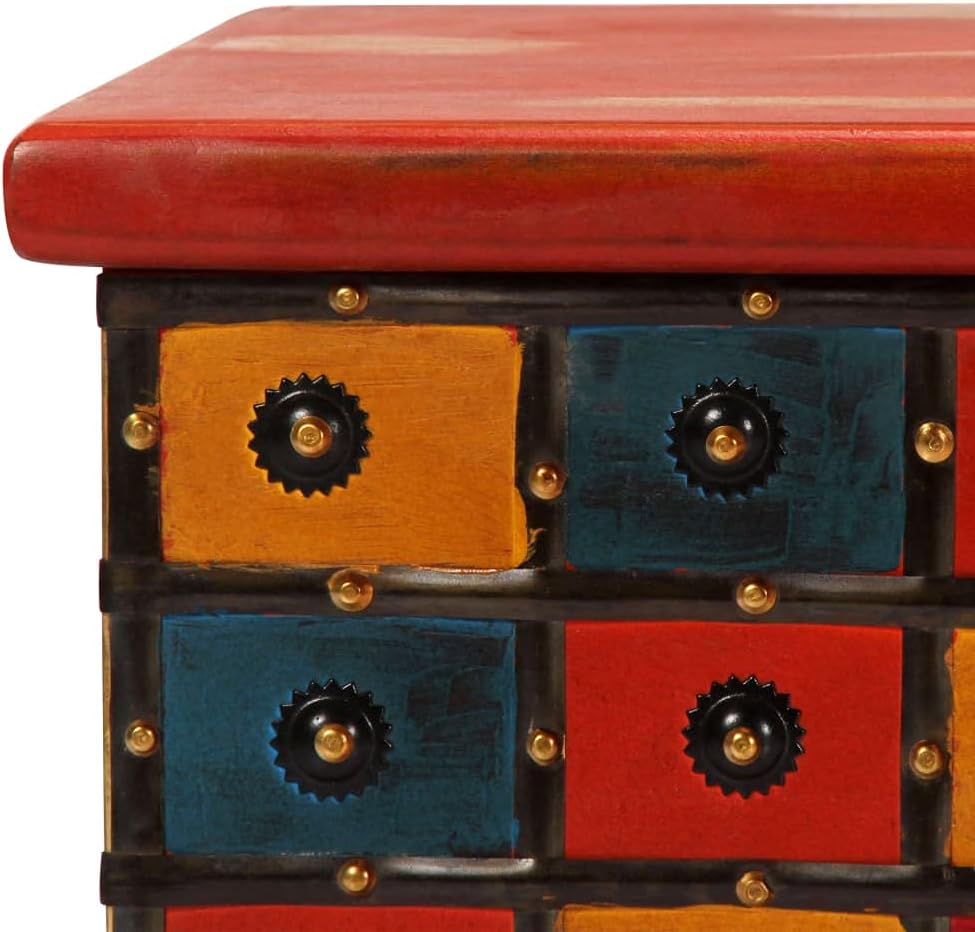 Red Solid Acacia Wood Storage Box C596