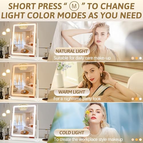 12.6"×15" LED Lighted Vanity Mirror with Dimmable 3 Modes Light T902051