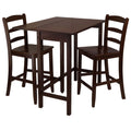 3-Pc Drop Leaf Table & 2 Ladder Back Counter Stools, Walnut Finish I5688