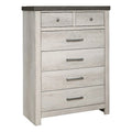 Gray 6 Drawer Wood Chest Q33645