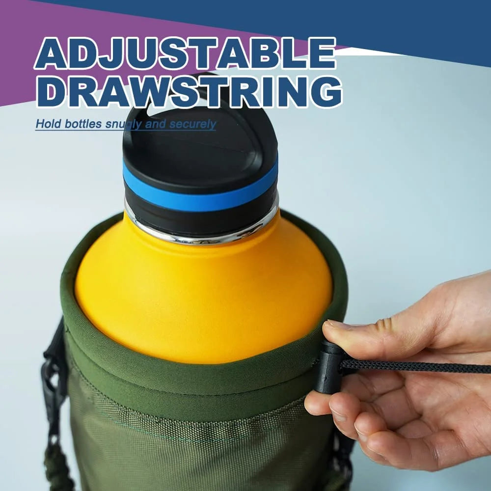 Neoprene Insulated Water Bottle Holder with Shoulder Strap for Half Gallon 64OZ / One Gallon 128OZ Sports Water Jugs Bottles K638415