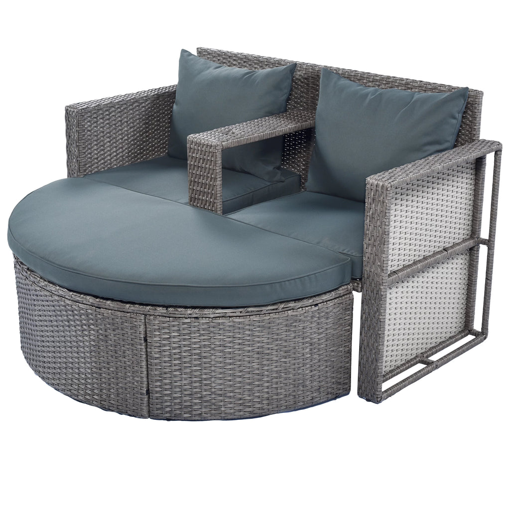 4 Pcs All-Weather PE Rattan Wicker Sofa Set with Coffee Table N368