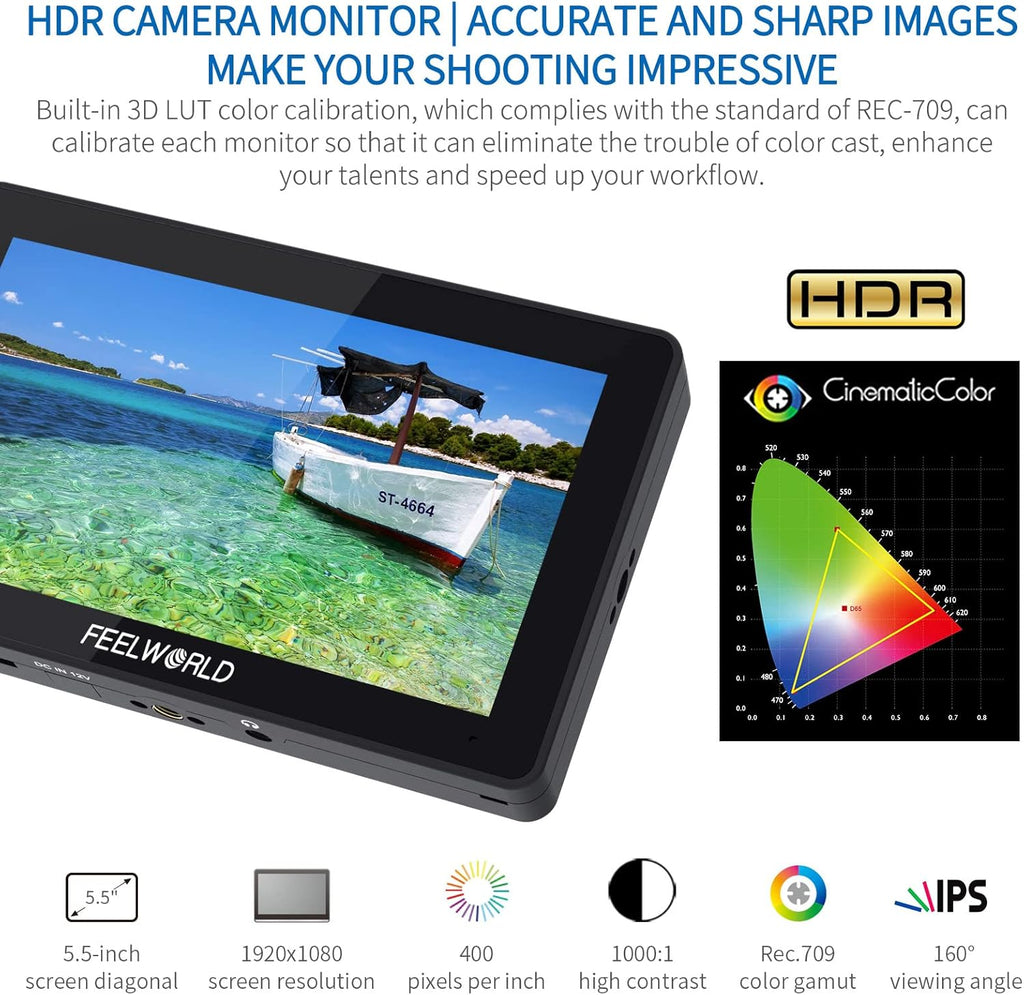 5.5 Inch 4K HDMI Input Output Touch Screen Camera Monitor C231
