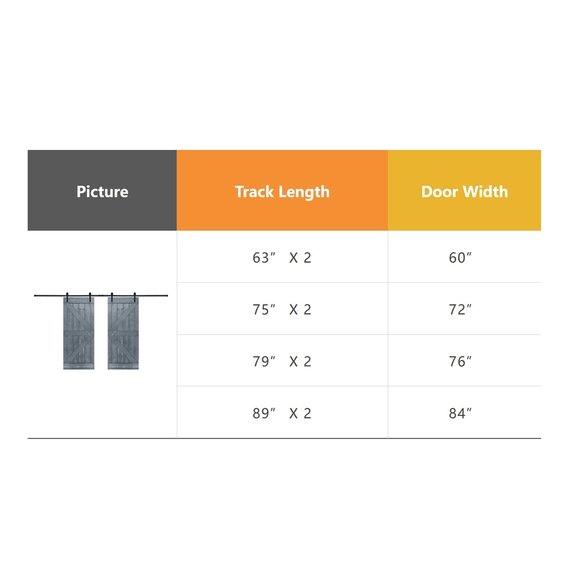 12-Panel Gray Painted Wood Sliding Door with Installation Hardware Kit W1862