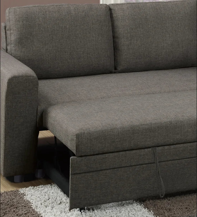 Convertible Sectional Sofa Pull out Bed Couch Storage Chaise P694