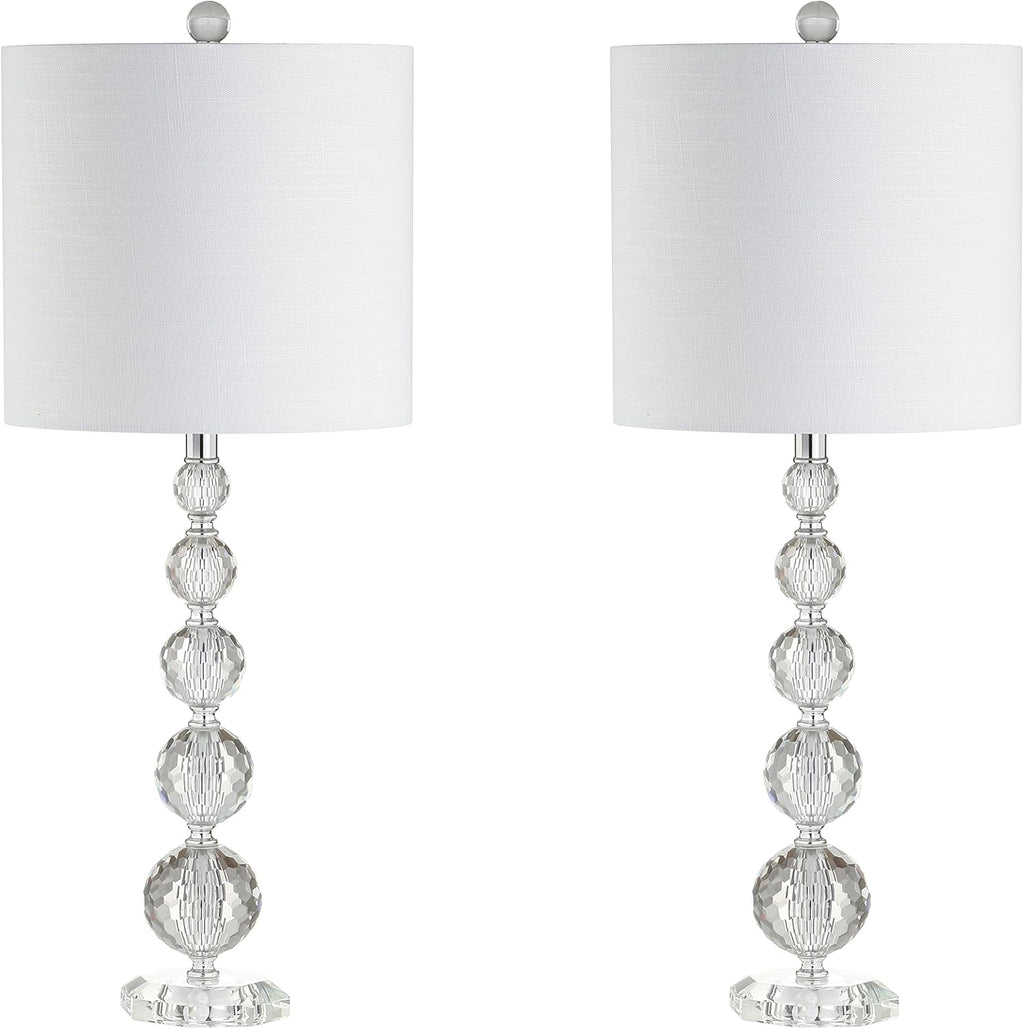 Crystal LED Table Lamp, Clear/Chrome, Set of 2 S5655