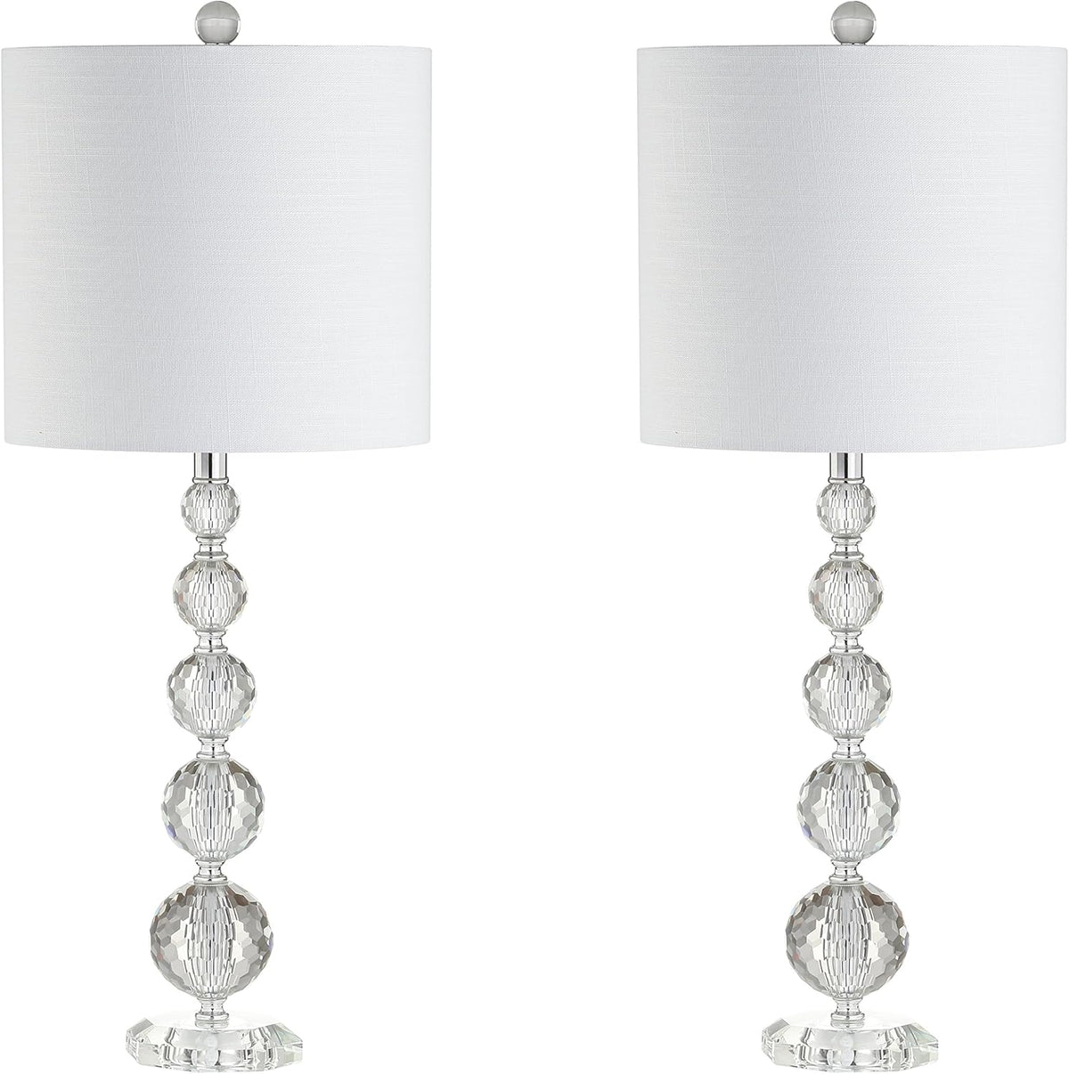 Crystal LED Table Lamp, Clear/Chrome, Set of 2 S5655