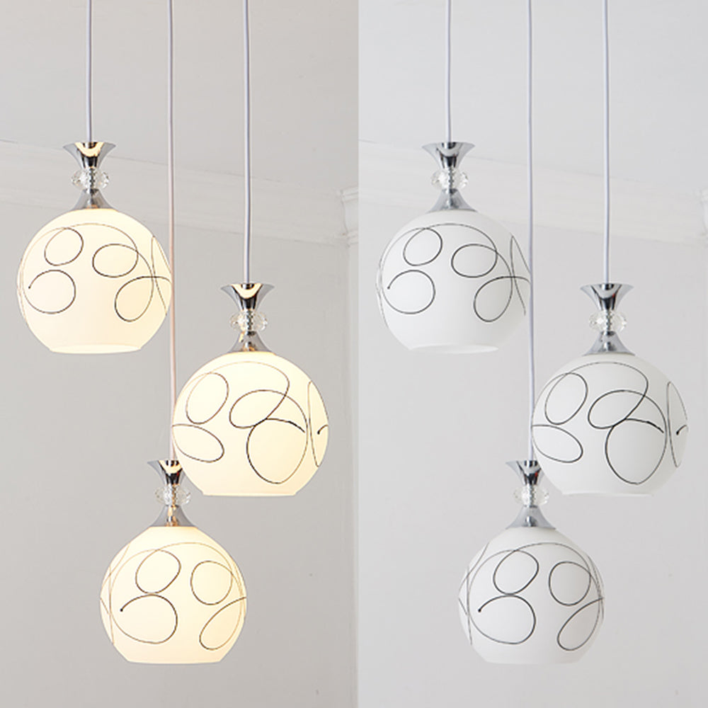 3-Light Track Pendant Light with Glass Shade J762571