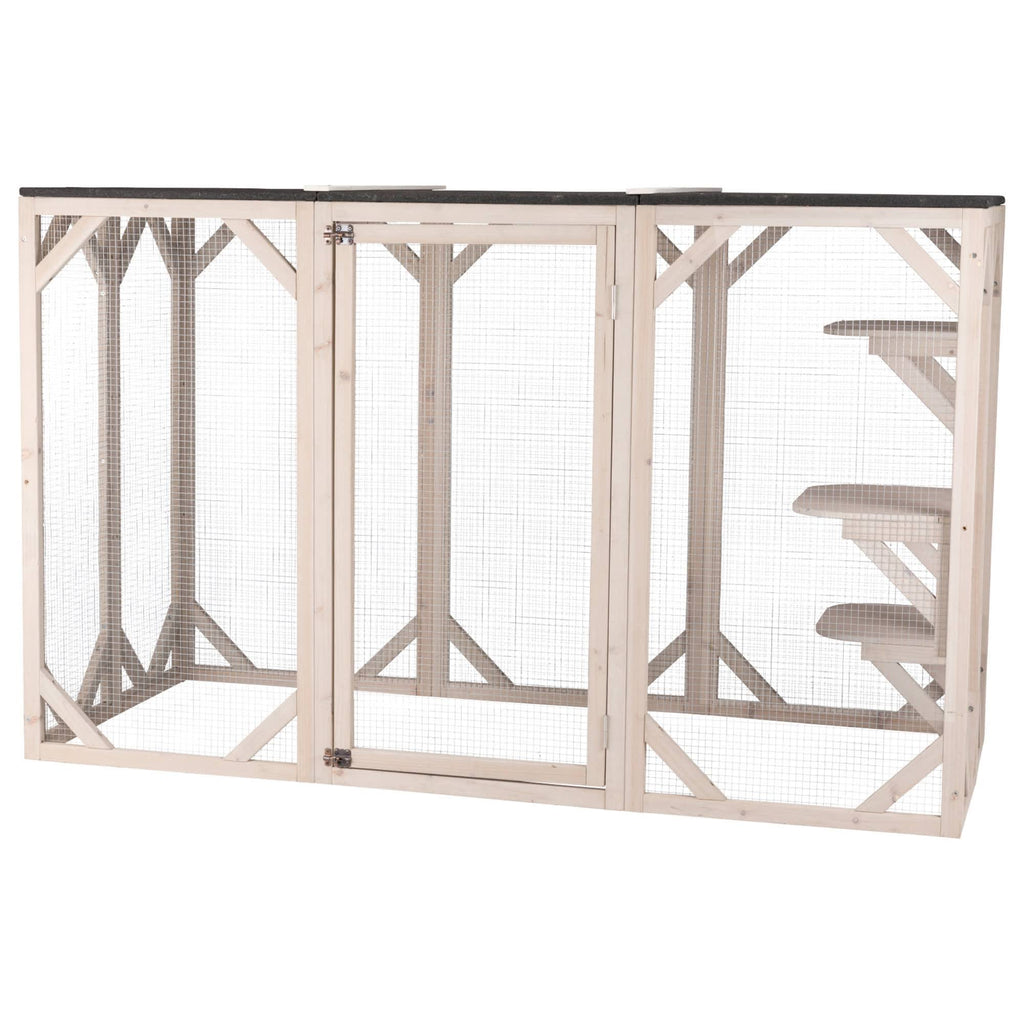 Wooden Cattery Grey L96168