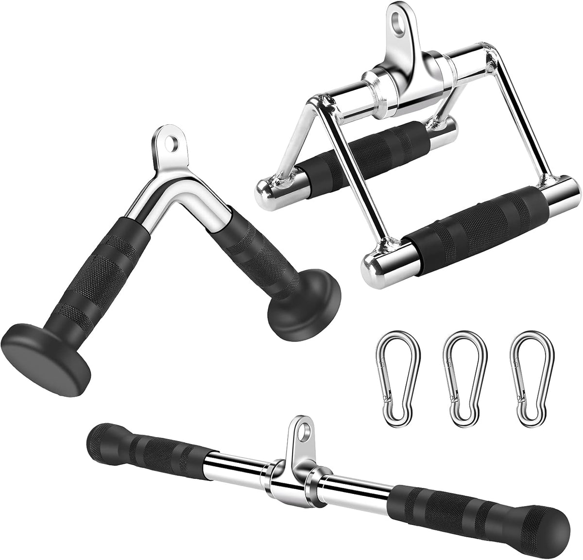 Gym Cable Attachments Double D Row Handles Tricep Rope V Shaped Bar Rotating Straight Bar Y382658
