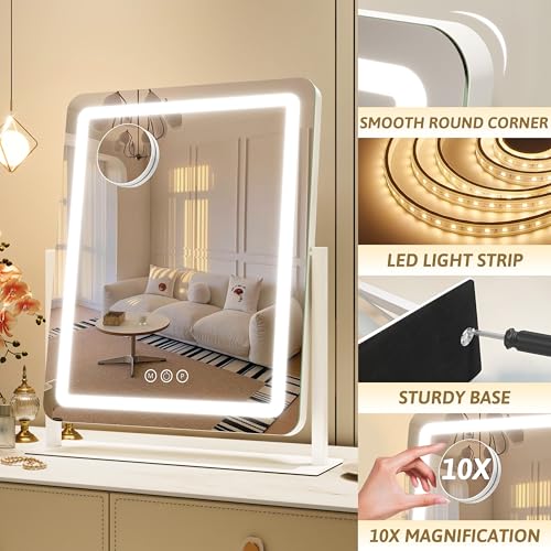 12.6"×15" LED Lighted Vanity Mirror with Dimmable 3 Modes Light T902051
