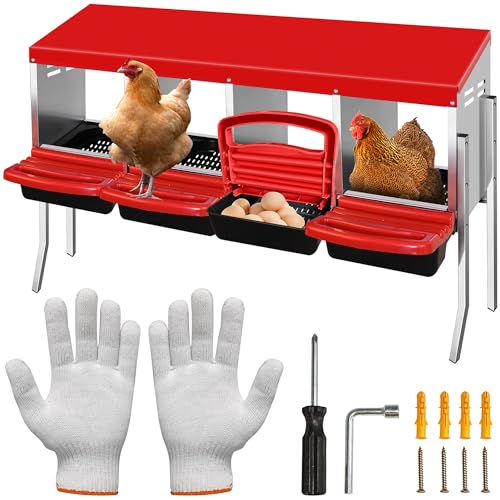4 Compartment Heavy Duty Chicken Nesting Boxes with Perch D840