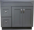 Grey Shaker Single-Sink Bathroom Vanity Base Cabinet 36 Wide x 21 Deep W25216
