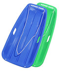 2 Pack Plastic Cold-Resistant Toboggan Snow Sled with Pull Rope and Handles V993