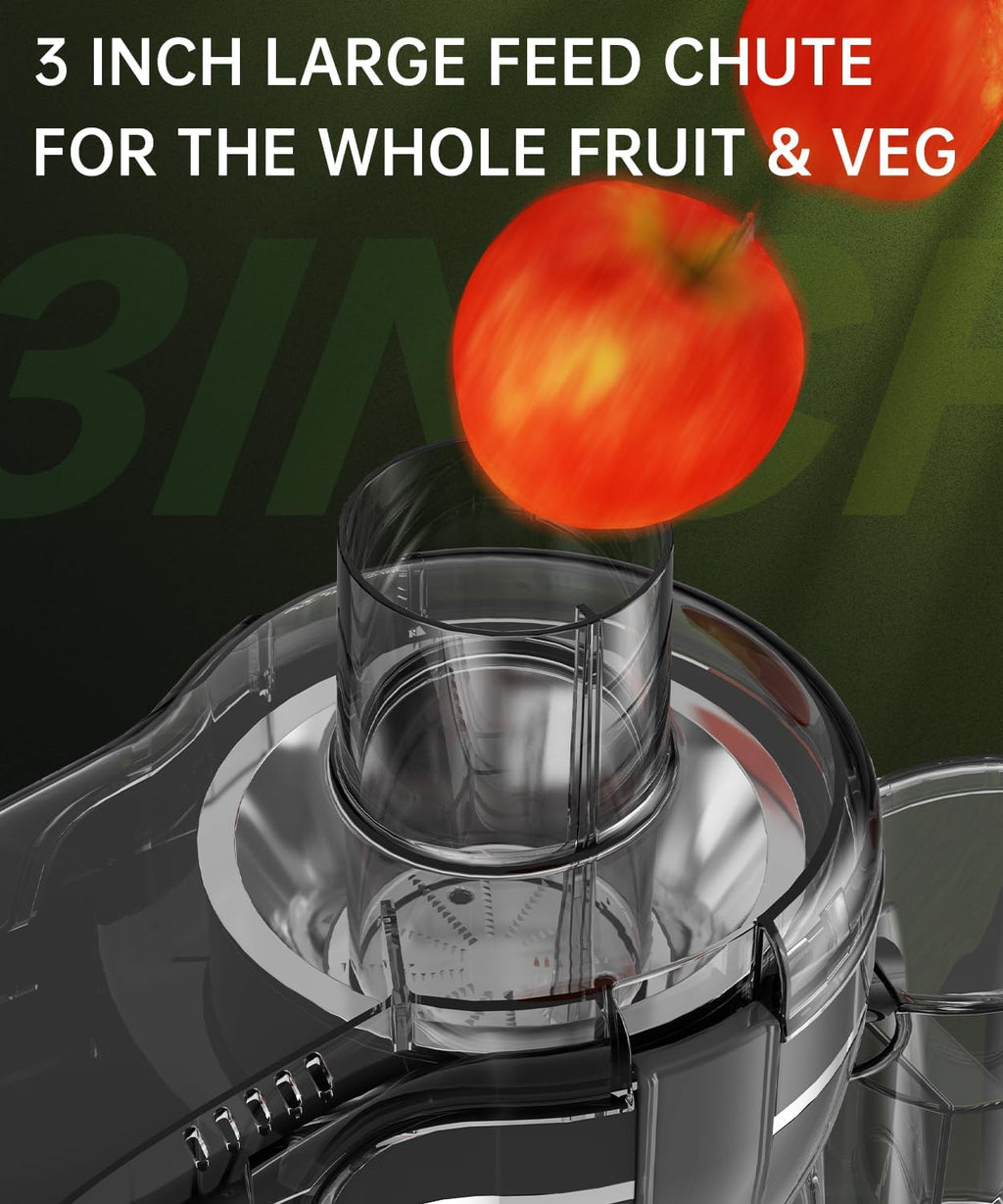 500W Stainless Steel Juicer with 3 Inch Wide Chute D907