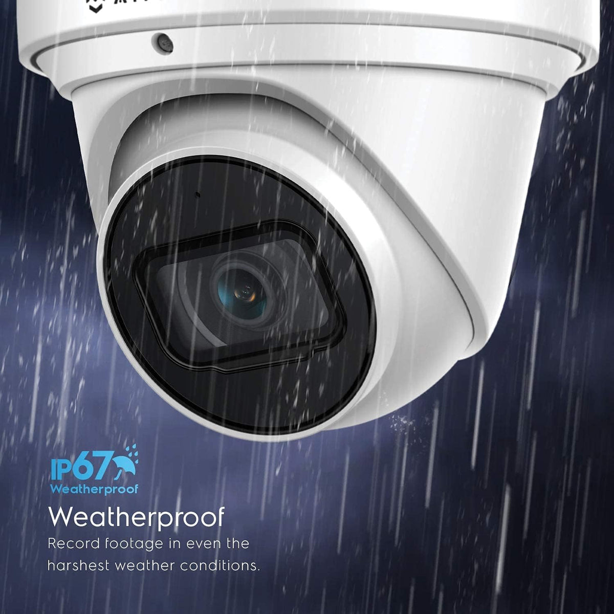 4K POE Outdoor Security Turret IP Camera, White C11498