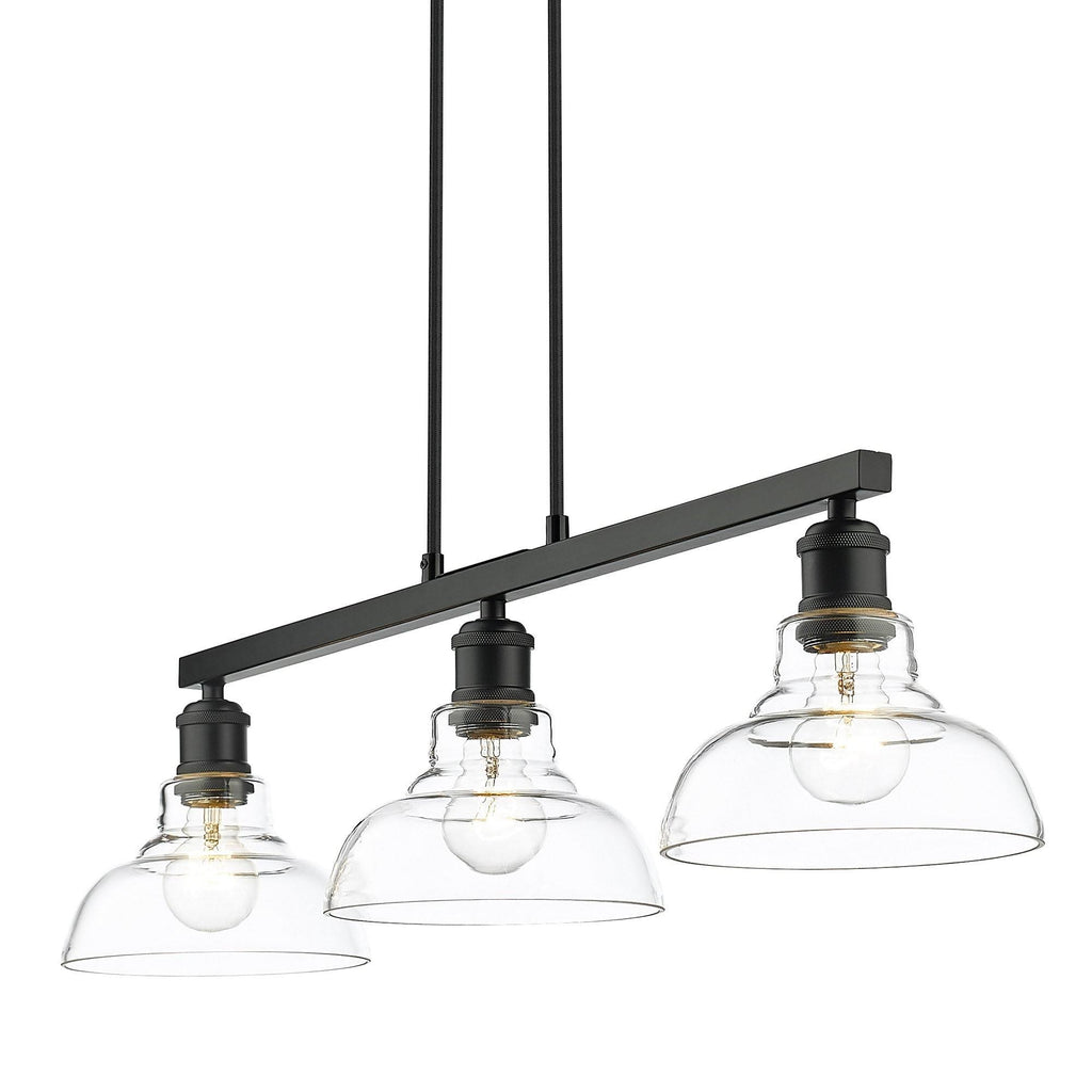 Matte Black 3 Light Semi-Flush U3569