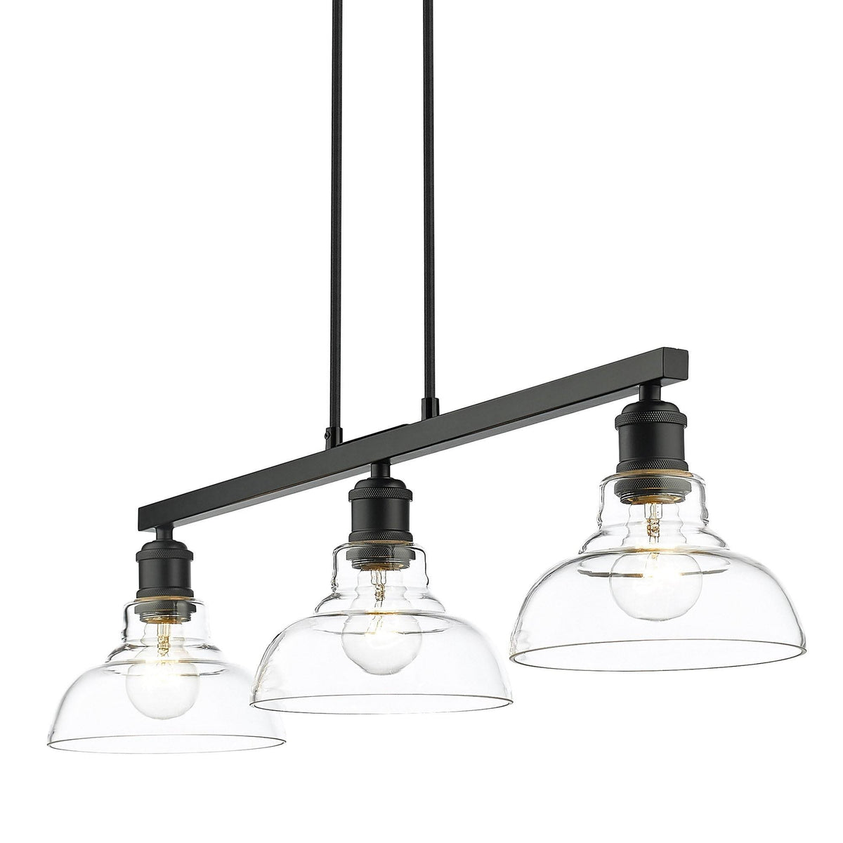 Matte Black 3 Light Semi-Flush U3569
