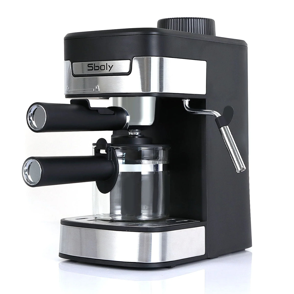 Black 1-4 Cup Steam Espresso Machine with Milk Frother Z681