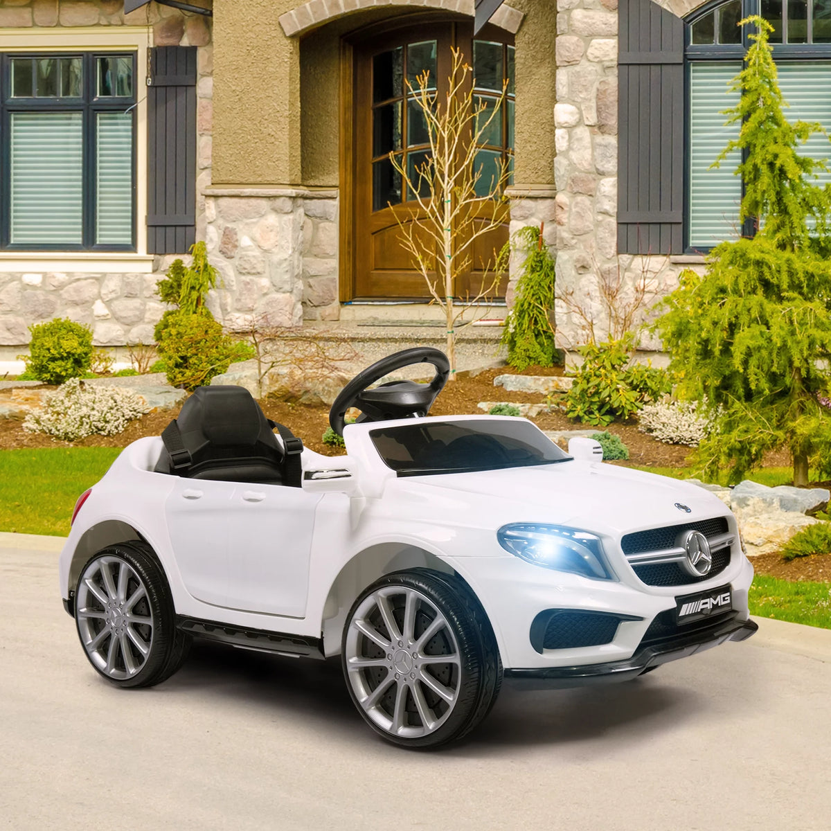 6V Battery 4-Wheel Electric Ride On Truck Car with Remote Control, White Y18842