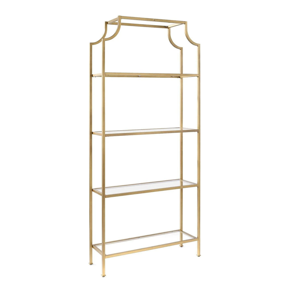 4 Shelf Glass Metal Etagere Bookcase W912