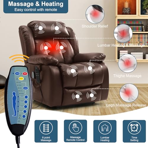 Large Power Lift Recliner Chair with Heat and Massage L912936