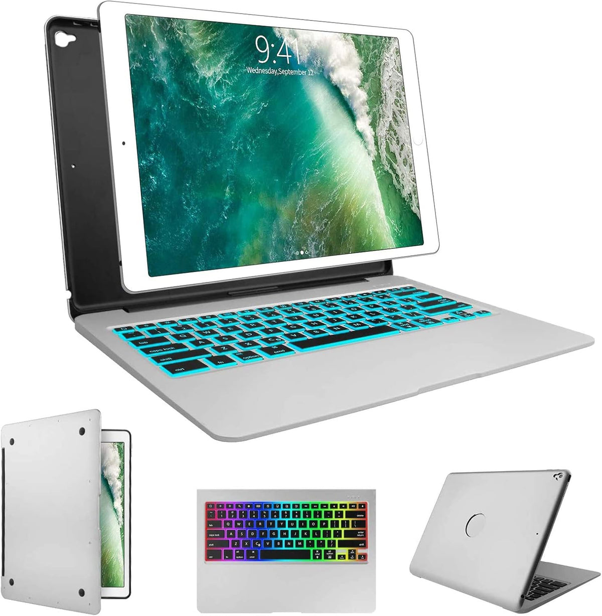 Silver Aluminum Alloy Backlit Keyboard Folio for iPad Pro 12.9 G390822