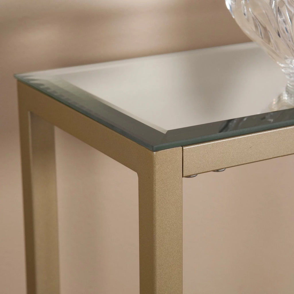 Gold Narrow Mirror Top Console Table V294