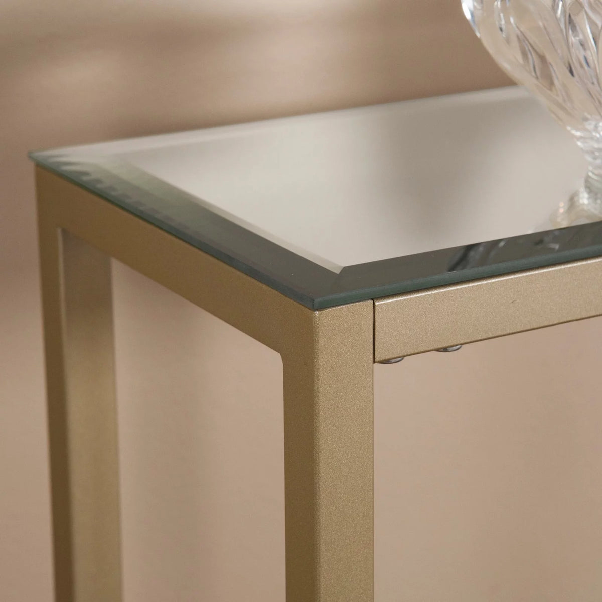 Gold Narrow Mirror Top Console Table V294