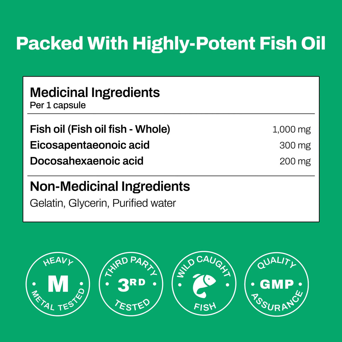 3000mg Fish Oil Softgels, 120 Softgels S421