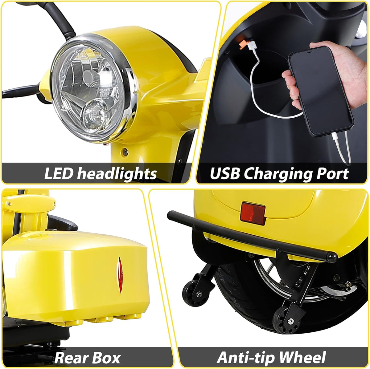 Heavy Duty 4-Wheel 3 Speed Mobility Scooter 500 lbs. Weight Capacity X4802