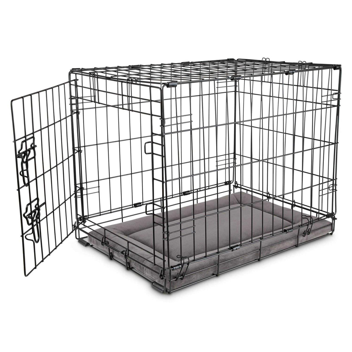 Dark Grey Velvet Dog Crate Mat and Pet Bed L90622