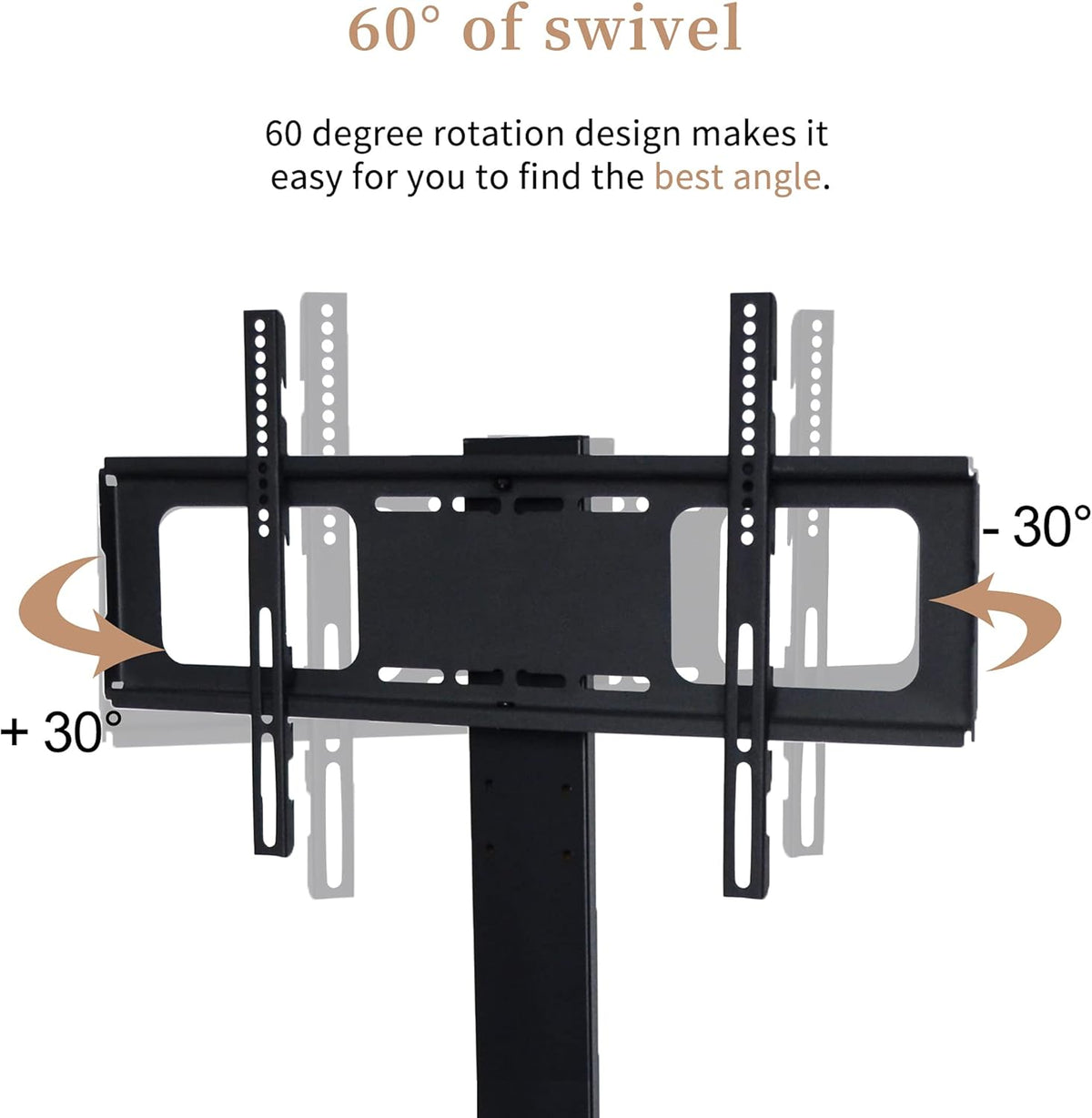 Angle and Height Adjustable Swivel TV Stand with Shelves X33951