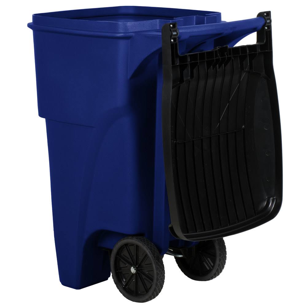 65 gal. Blue Rectangular Trash Can P424