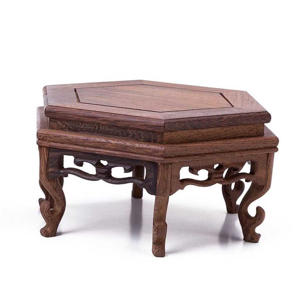 Hand Craft Hexagon Rosewood Fishbowl Vase Stand K15201