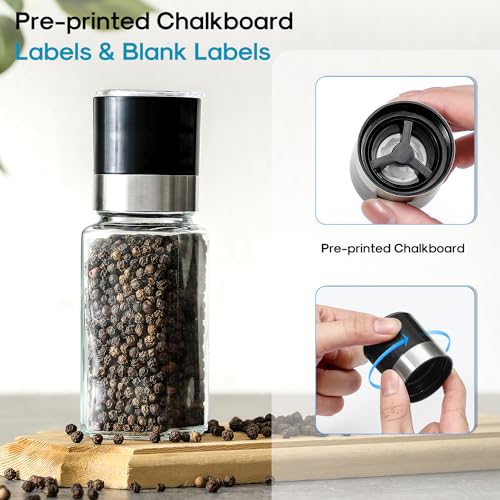 14 Pcs Glass Spice Jars with Shaker Lids and Airtight Metal Caps W252