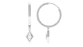 14K White Gold Geometric Hoop Earrings S373