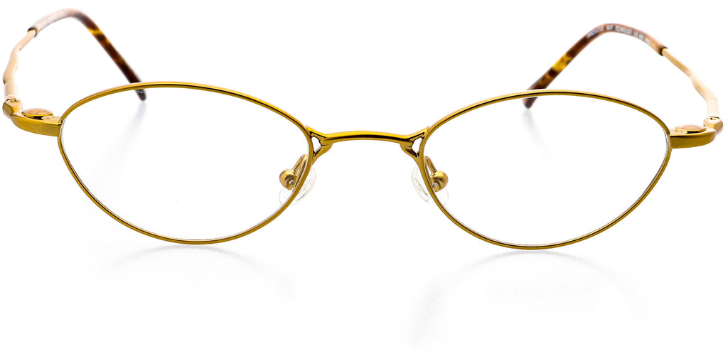 Oval Shape Metal Full Rim Prescription Eyeglasses, Bronze Antique Gold V2671