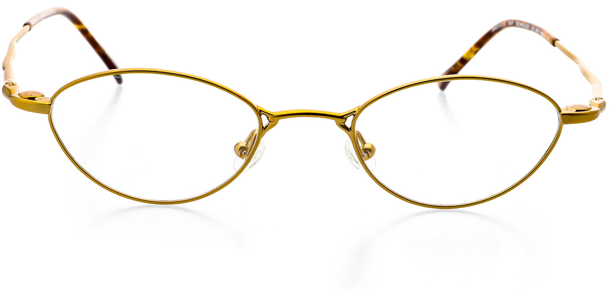 Oval Shape Metal Full Rim Prescription Eyeglasses, Bronze Antique Gold V2671