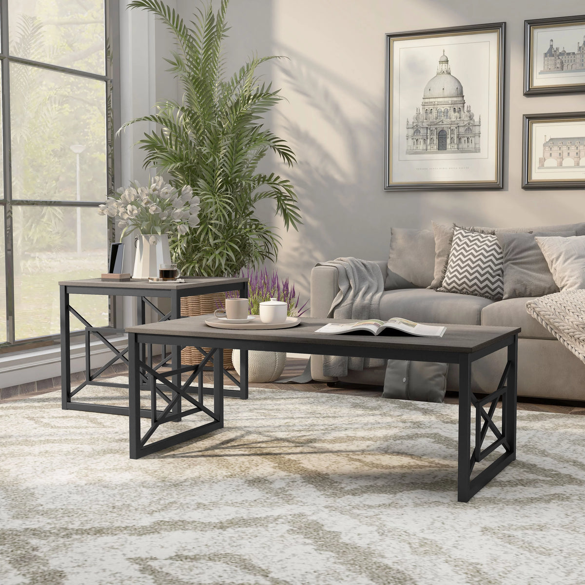 Steel 2-Piece Coffee Table Set C999992