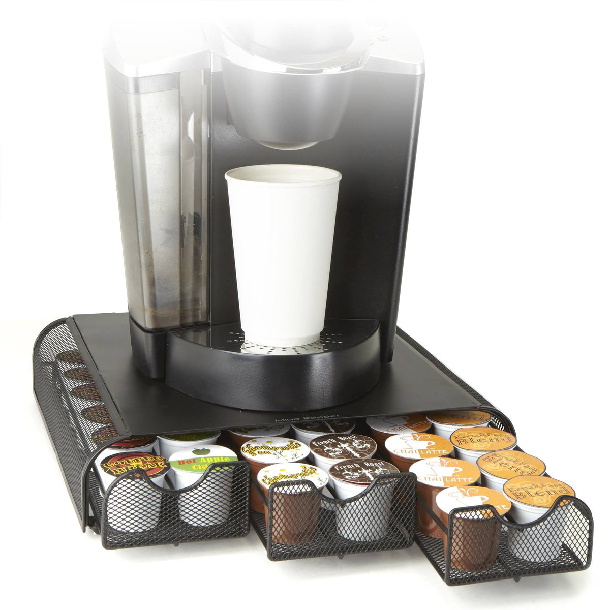 Black Metal Mesh Coffee Pod Triple Drawer 36 Capacity A46386