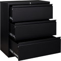Black 2 Drawer Metal Lateral File Cabinet with Lock M9634