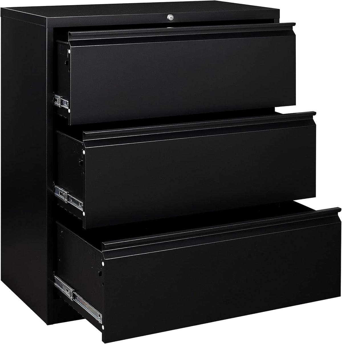 Black 2 Drawer Metal Lateral File Cabinet with Lock M9634