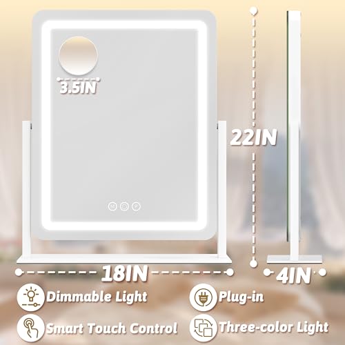 12.6"×15" LED Lighted Vanity Mirror with Dimmable 3 Modes Light T902051