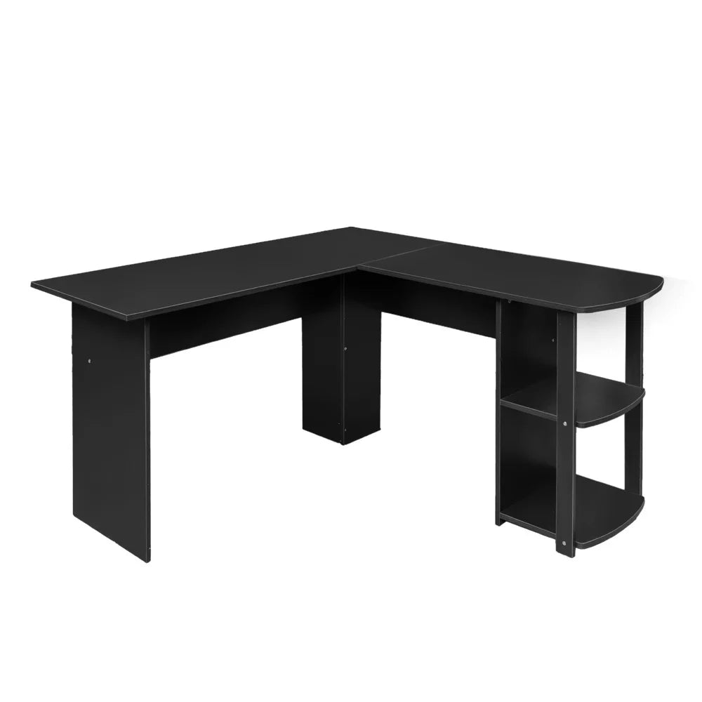L-Shaped Computer Desk with Bookshelves E907624
